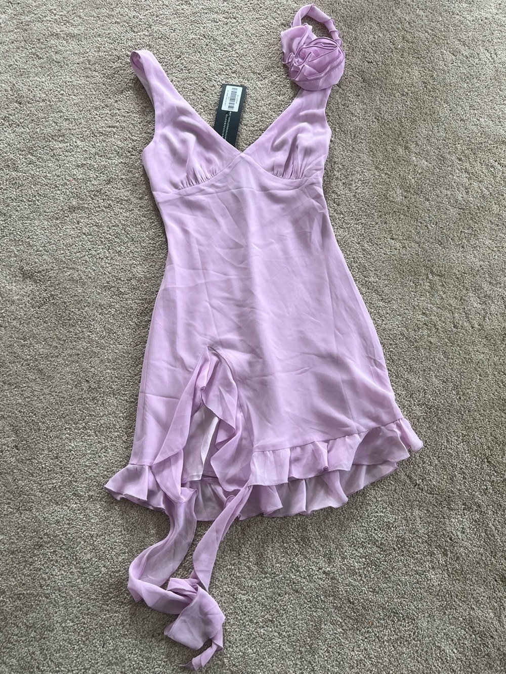 white fox like that mini dress purple lilac dress ruffle